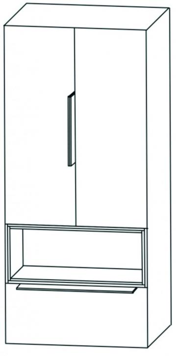 Puris Aspekt Mittelschrank Breite 60 cm | 2 Türen + 1 Regal