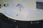 Pelipal Serie 7005 Waschtisch mit Unterschrank 155 cm | RUNDUNG RECHTS + Tr Links | Set C