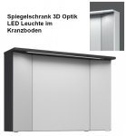 Pelipal Badmbel TrenTino 107/109/110 cm Front Glas | Set B | mit Spiegelschrank