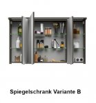 Badmbel Pelipal Fokus 4005 Set K 115 cm | Lack Steingrau Hochglanz