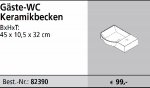 Fackelmann A-Vero Gste-WC Keramikbecken 45 cm Rechts
