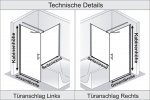 HSK Duschkabine Favorit Nova D Rechteck Dusche | Drehtr + verkrzter Seitenwand