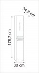 Marlin Bad 3100 - Scala Hochschrank | 30 cm + 2 Tren