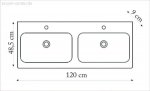 PCON Doppel-Waschtisch D | Keramag iCon | 120 cm