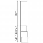 Pelipal PCON Hochschrank | 1 Tr + 2 Auszge + 1 offenes Fach | Breite 30 cm | Hhe 184 cm