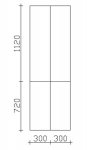 Pelipal PCON Hochschrank | 4 Tren | Breite 60 cm | Hhe 184 cm