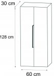 Puris Aspekt Mittelschrank Breite 60 cm | 2 Tr