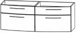 Puris Classic Line Doppelwaschtischunterschrank 140 cm | 4 Auszge | Fr Mineralguss