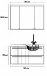 Puris Swing Set D 90 cm | Spiegelschrank | Ablage links